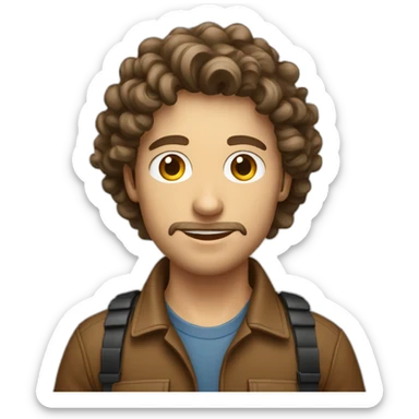 Male Photographer Caucasian curly brunette sticker