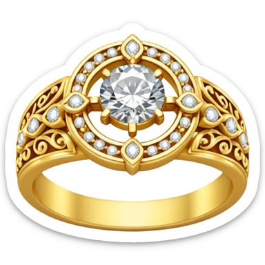 Aesthetic Engagement gold ring emoji sticker
