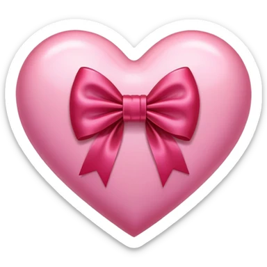 pink heart with bow in it  sticker