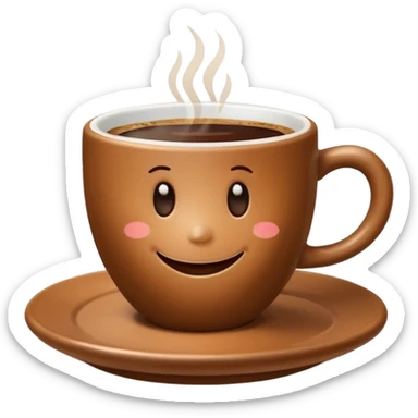 a cute cup of coffee with a smile, without the plate sticker