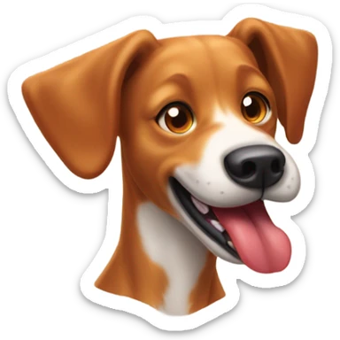 Red healer dog breed with its tongue out panting  sticker