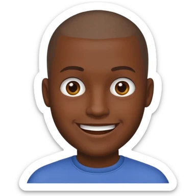 buzz cut man dark skin sticker