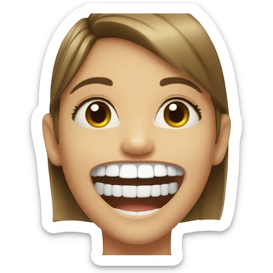 A girl with braces on her teeth sticker