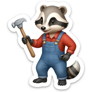 Badger doing DIY sticker