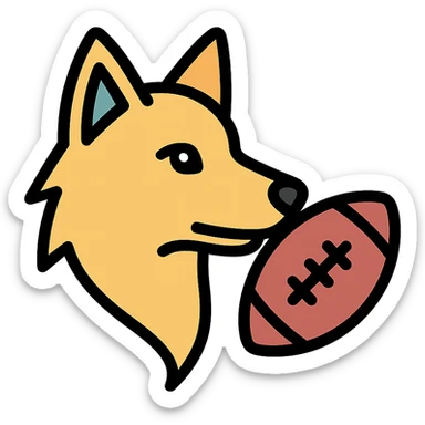color outline icon of a wolf and football sticker