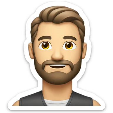 muscular beard guy business man whit sticker