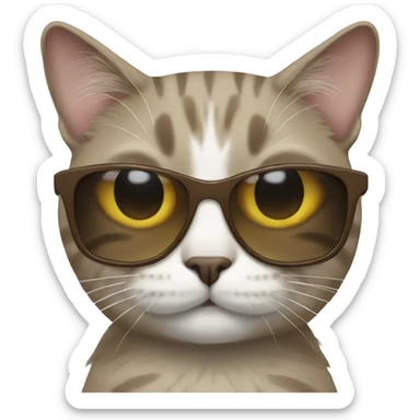 Cat with sunglasses sticker