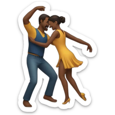 A woman and a man dancing together. sticker