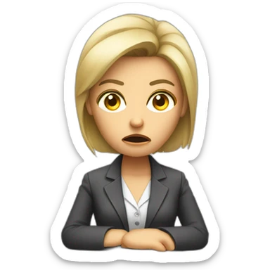 angry femail accountant sticker