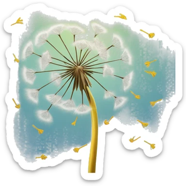 dandelion seeds blew off by wind turning into a batch of birds sticker