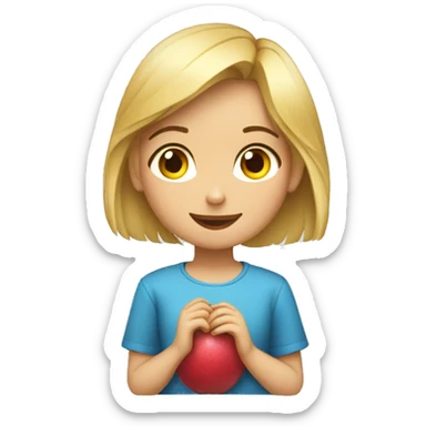 niña rubia abrazando niño pelirrojo  sticker