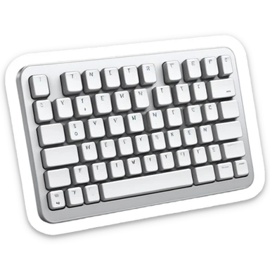 Custom mechanical keyboard, no brand , no numbers, no letters, reminiscent of Apple Mac products  sticker