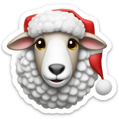 sheep with christmas hat sticker
