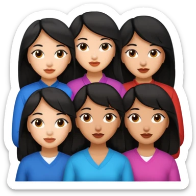 Katseye music group 6 members all girl 2 brown girl 1 korean 1 latina 1 girl with black hair sticker