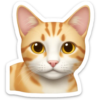 cream and orange colored tabby cat loafing  sticker