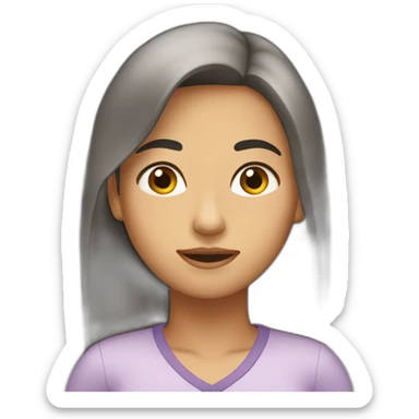 Cara femenina expresando sueño sticker