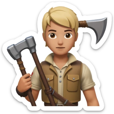 Fortnite skin holding pickaxe  sticker