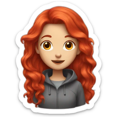 Red hair girl sticker