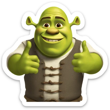 Shrek making heart hands sticker