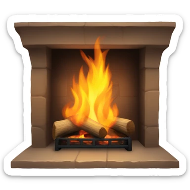 cozy fire place sticker