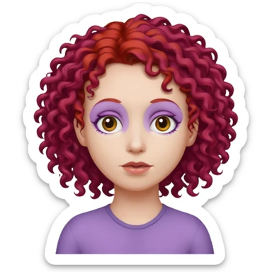 BIG BIG head  tiny toes  red hair purple skin sticker