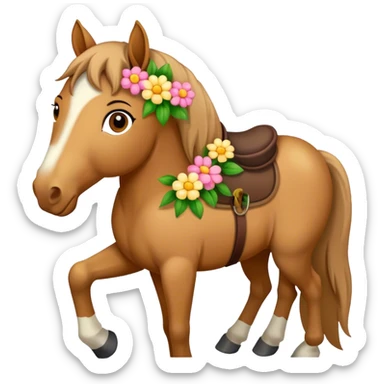 Horse with flowers sticker