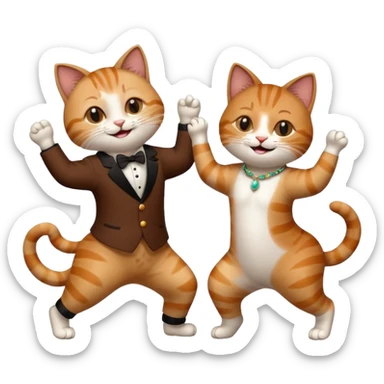 Cats couple salsa dancing  sticker