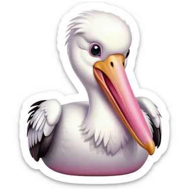pelican-pink-mouth sticker