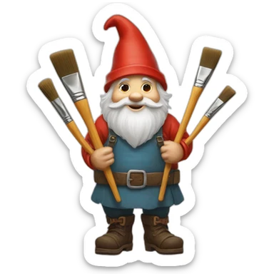 Gnomes with paintbrushes sticker