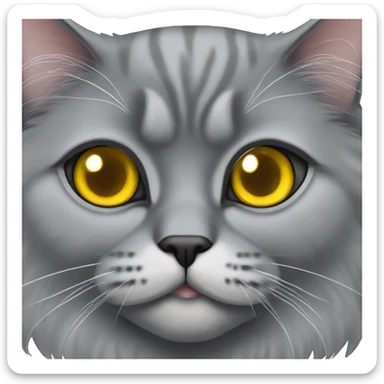 Persian grey cat with yellow eyes  sticker