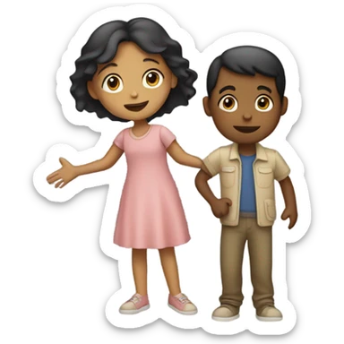 Girl with Boy Hand on Hand  sticker