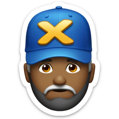 A blue cap with an x on top of it to signal stop the cap sticker