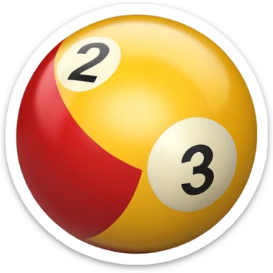 2 numbered billiard ball  sticker