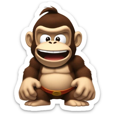 Donkey Kong at a loss for words sticker
