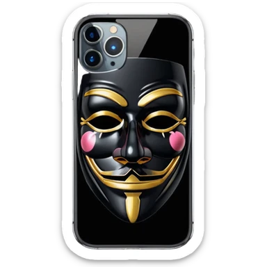 guy fawkes mask black  iphone 16 pro sticker