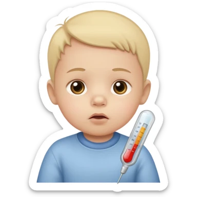 termometro em bebe com febre sticker