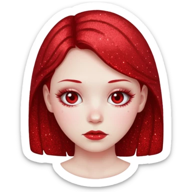 red glitter girl dead sticker