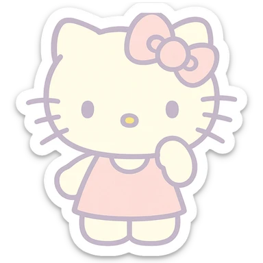 pastel toon style Hello Kitty sticker