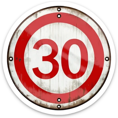 tempo 30 verkehrsschild auf strasse sticker