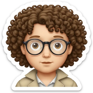 BAMBINO CON OCCHIALI CAPELLI RICCI  sticker