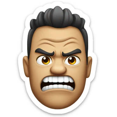 Angry emoji with tong out sticker
