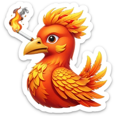 fire bird with a sigaret sticker