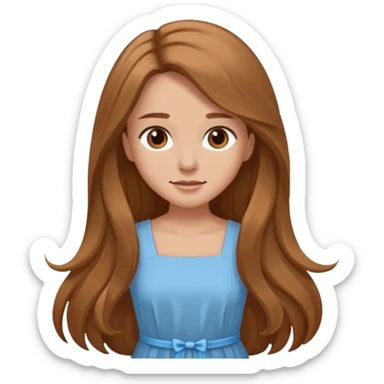 GloomyKassie light brown long hair, brown eyes, light blue dress sticker