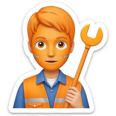 orange west person holding a meter stick sticker