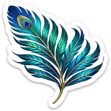 Futuristic Peacock Begonia feathers sticker