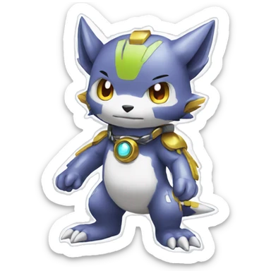 cute cool edgy shiny Digimon-Fakemon-animal full body sticker
