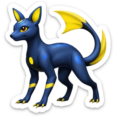 Salandit-Noibat-Umbreon-Fakémon-hybrid-creature (full body)  sticker