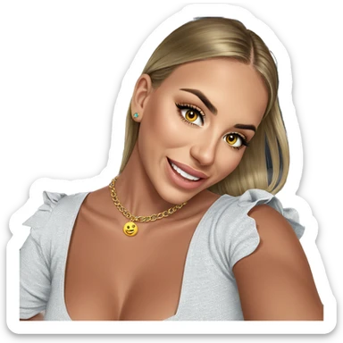 blonde girl smiling with necklace sticker