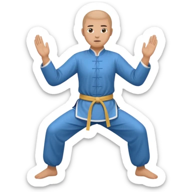 pratiquant de qi gong en position de l'arc, style simple sticker