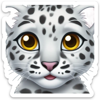 Baby rainbow snow leopard  sticker